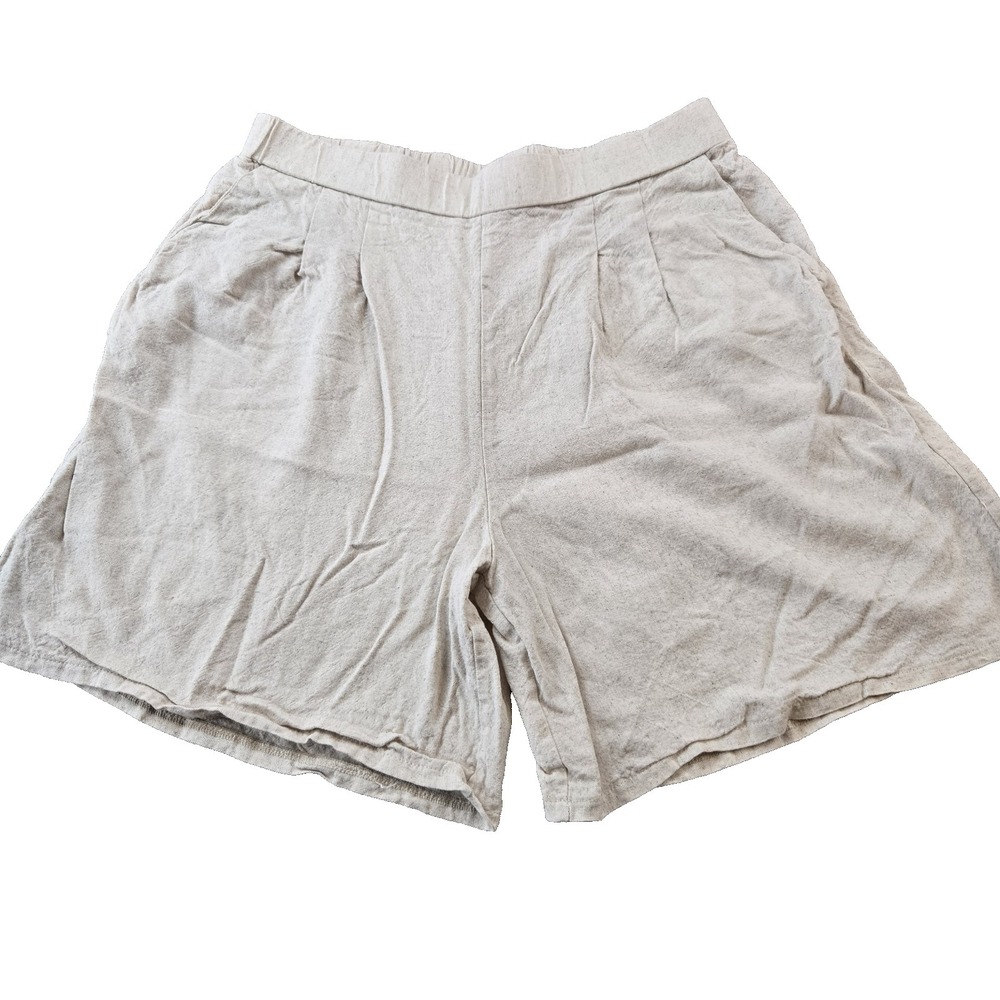 VTG Emi & Joe Women's Pleated Linen Blend Shorts High Rise 29" X 6" Size M